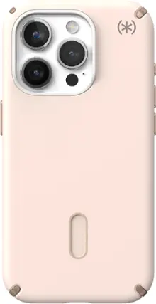 Front. Speck - Presidio2 Pro ClickLock Case with Magsafe for Apple iPhone 15 Pro - Bleached Bone/Heirloom Gold.