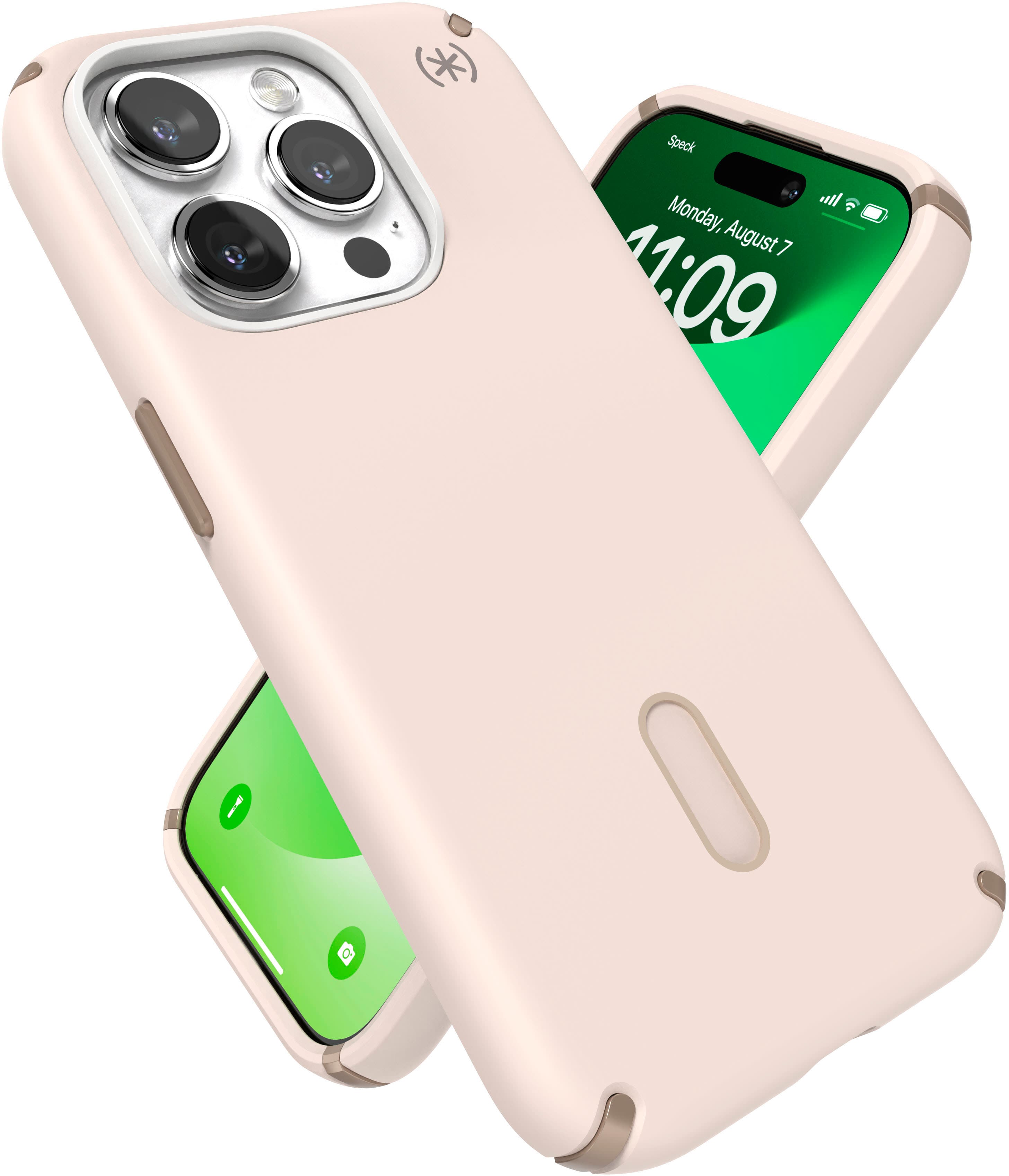 Alt View 11. Speck - Presidio2 Pro ClickLock Case with Magsafe for Apple iPhone 15 Pro - Bleached Bone/Heirloom Gold.