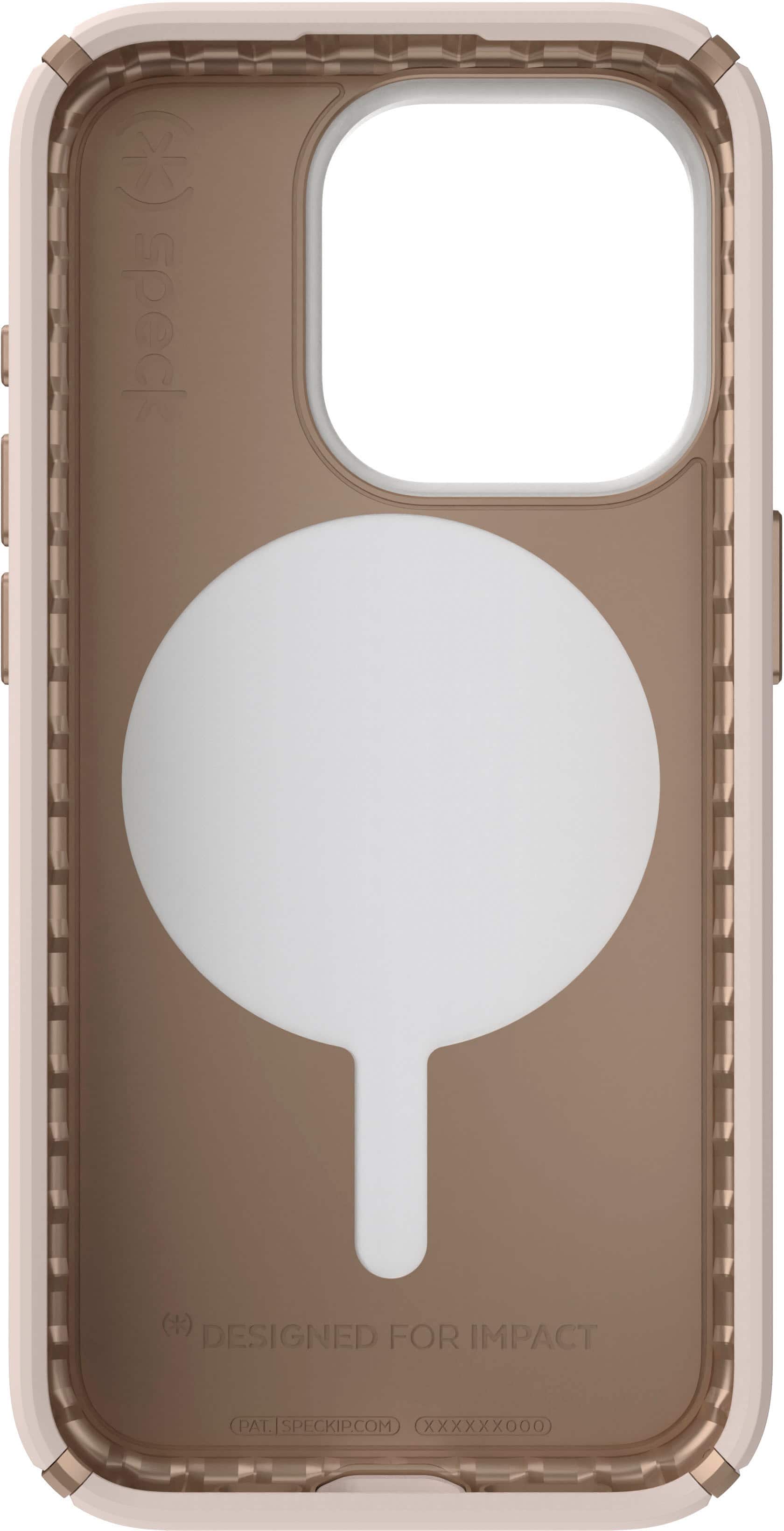 Alt View 3. Speck - Presidio2 Pro ClickLock Case with Magsafe for Apple iPhone 15 Pro - Bleached Bone/Heirloom Gold.