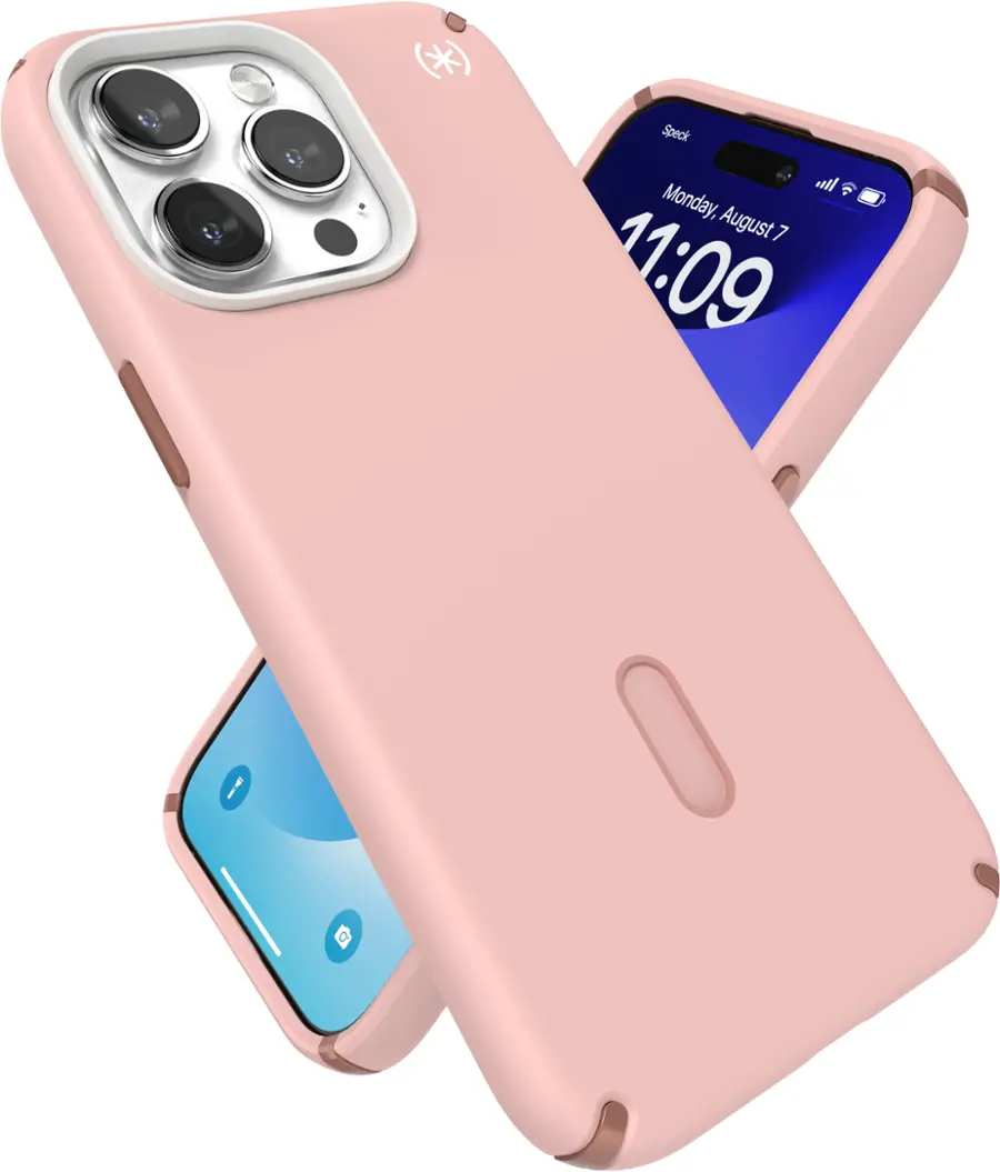 Alt View 11. Speck - Presidio2 Pro ClickLock Case with MagSafe for Apple iPhone 15 Pro Max - Dahlia Pink/Rose Gold.