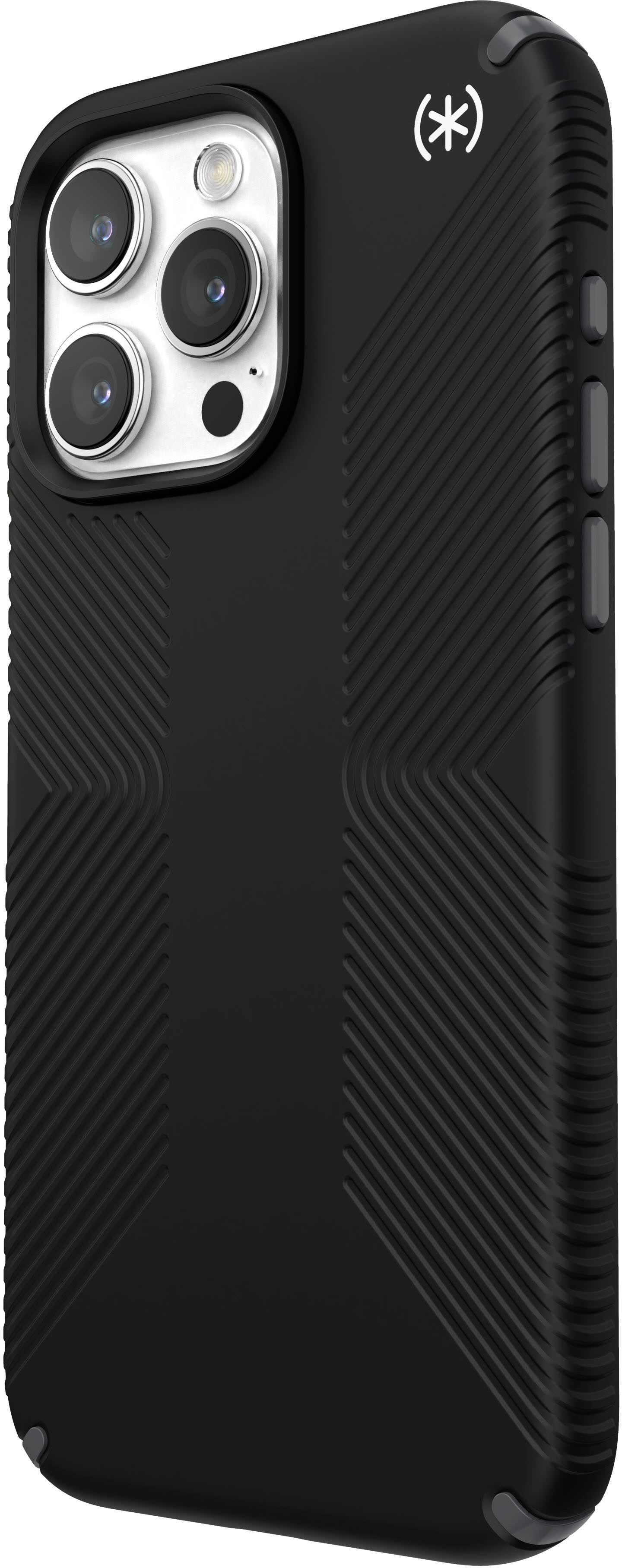 Left. Speck - Presidio2 Grip Case with MagSafe for Apple iPhone 15 Pro Max - Black.