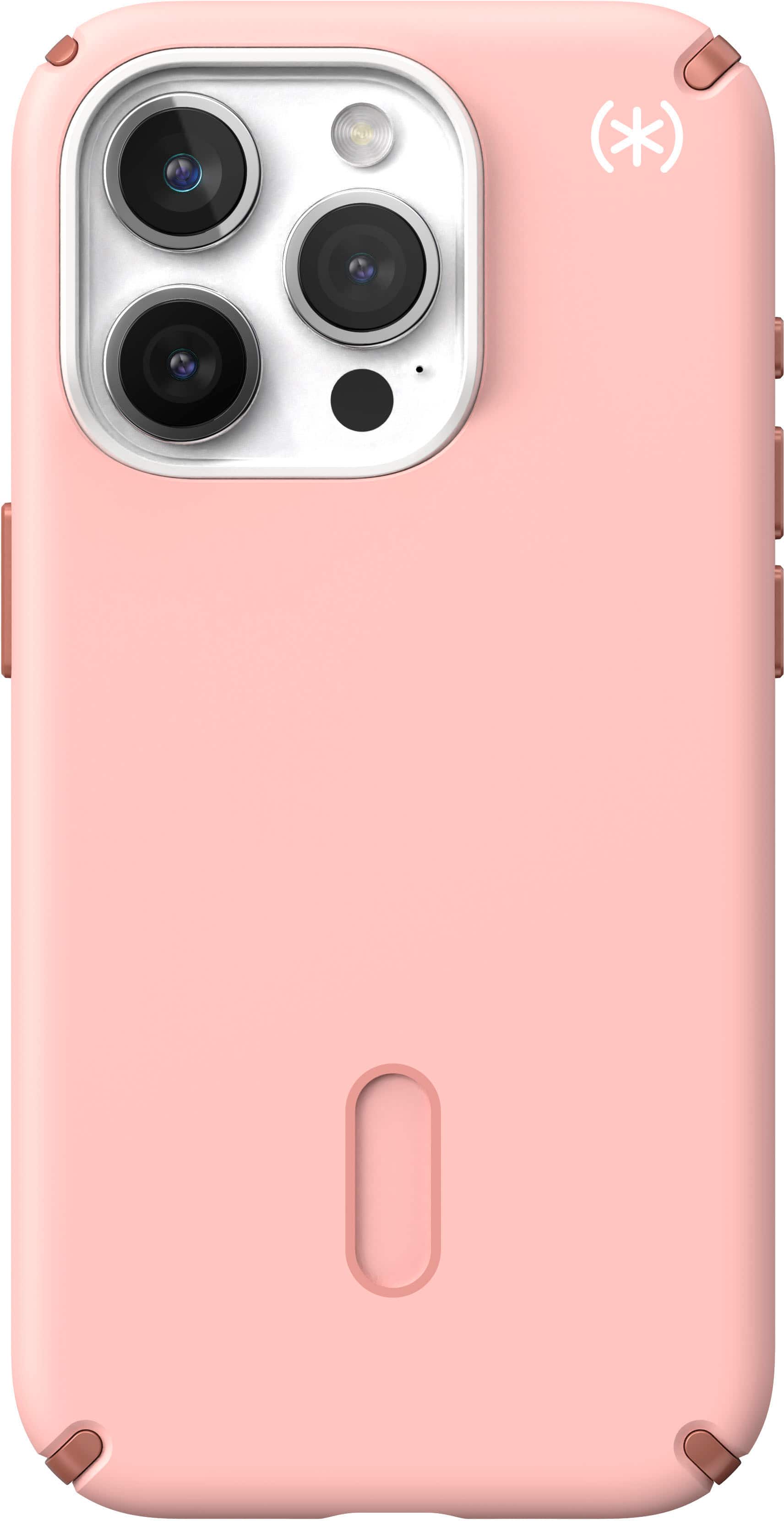 Front. Speck - Presidio2 Pro ClickLock Case with Magsafe for Apple iPhone 15 Pro - Dahlia Pink/Rose Gold.