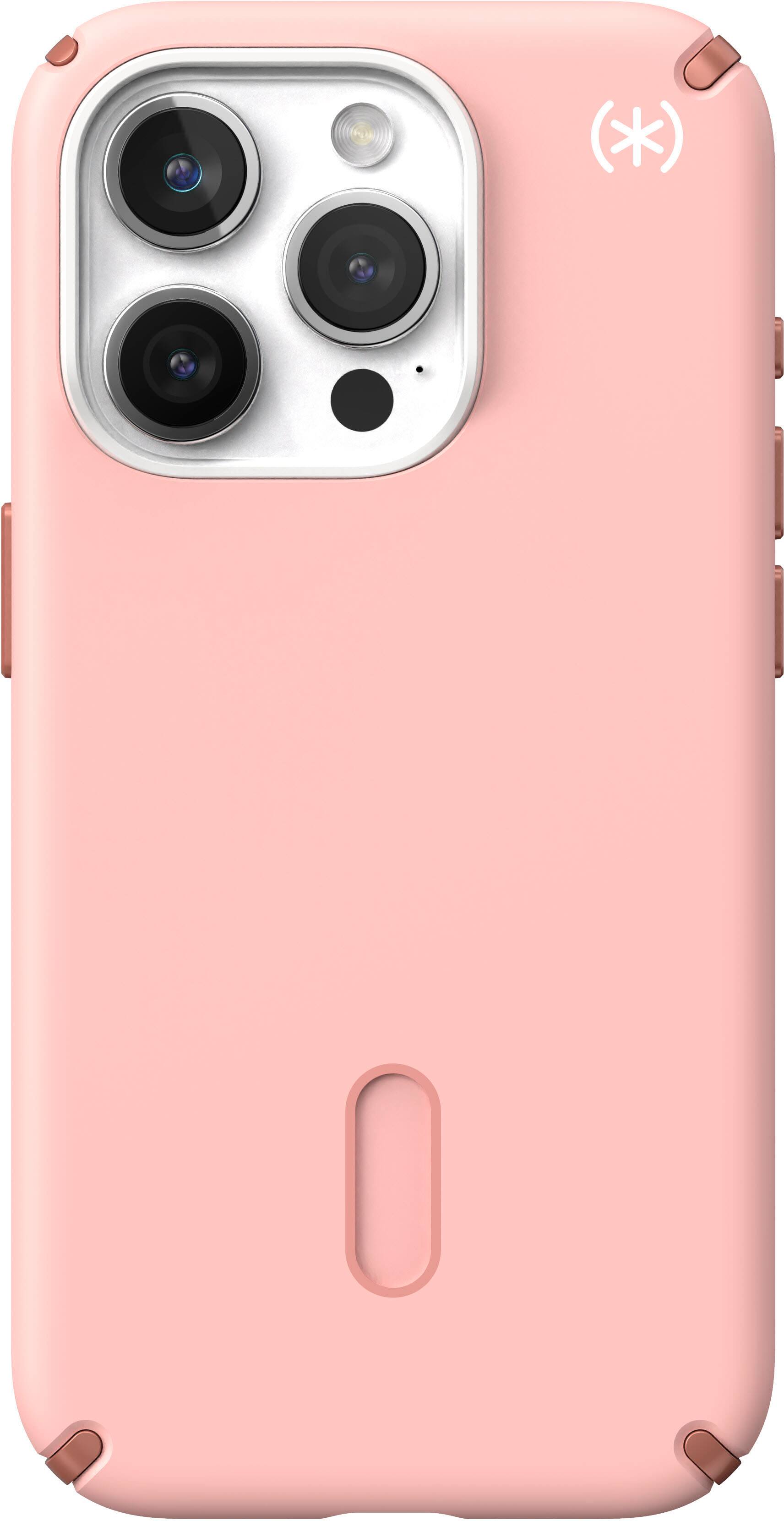 Front. Speck - Presidio2 Pro ClickLock Case with Magsafe for Apple iPhone 15 Pro - Dahlia Pink/Rose Gold.