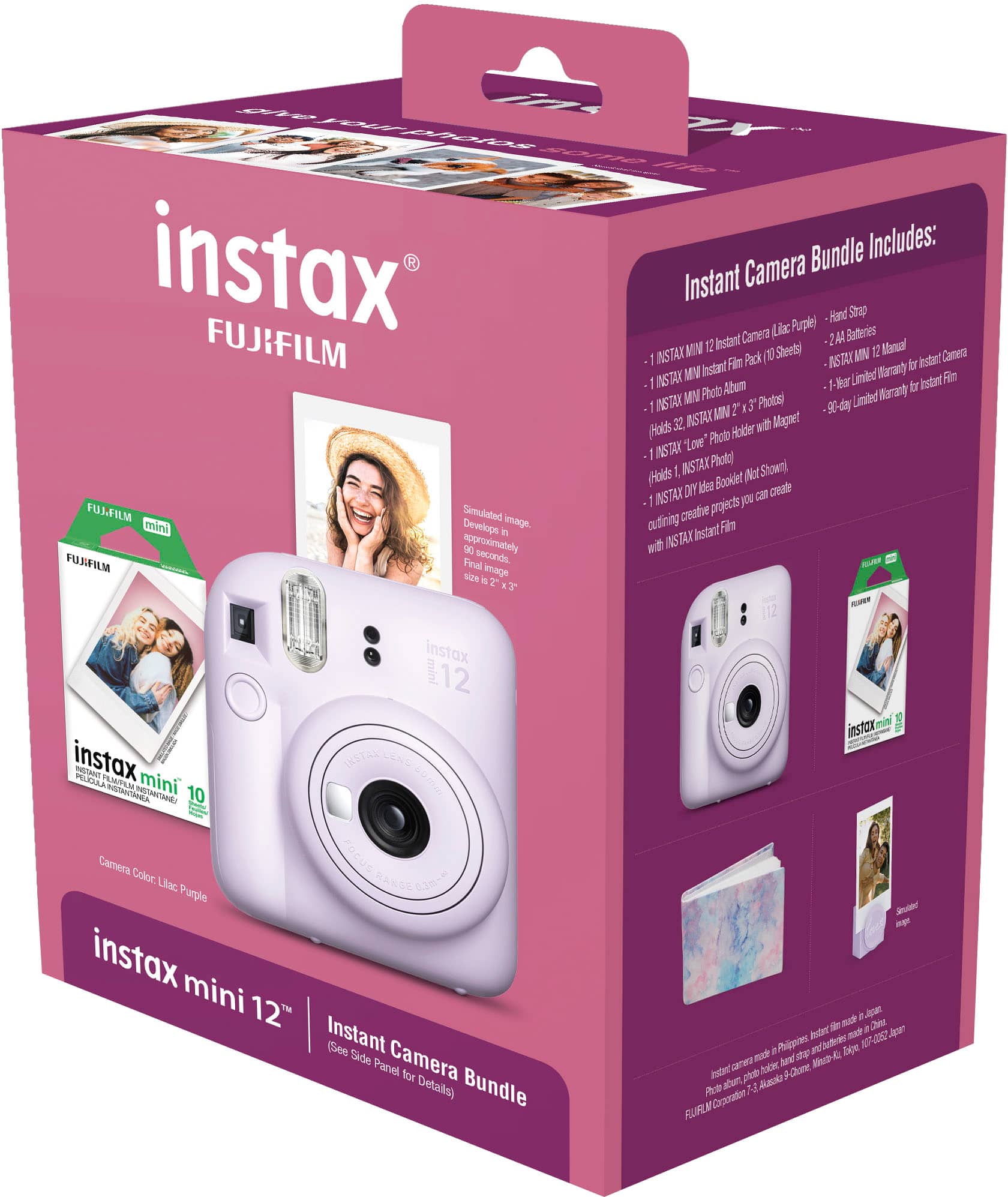 Left. Fujifilm - INSTAX MINI 12 Holiday Bundle - Lilac Purple.