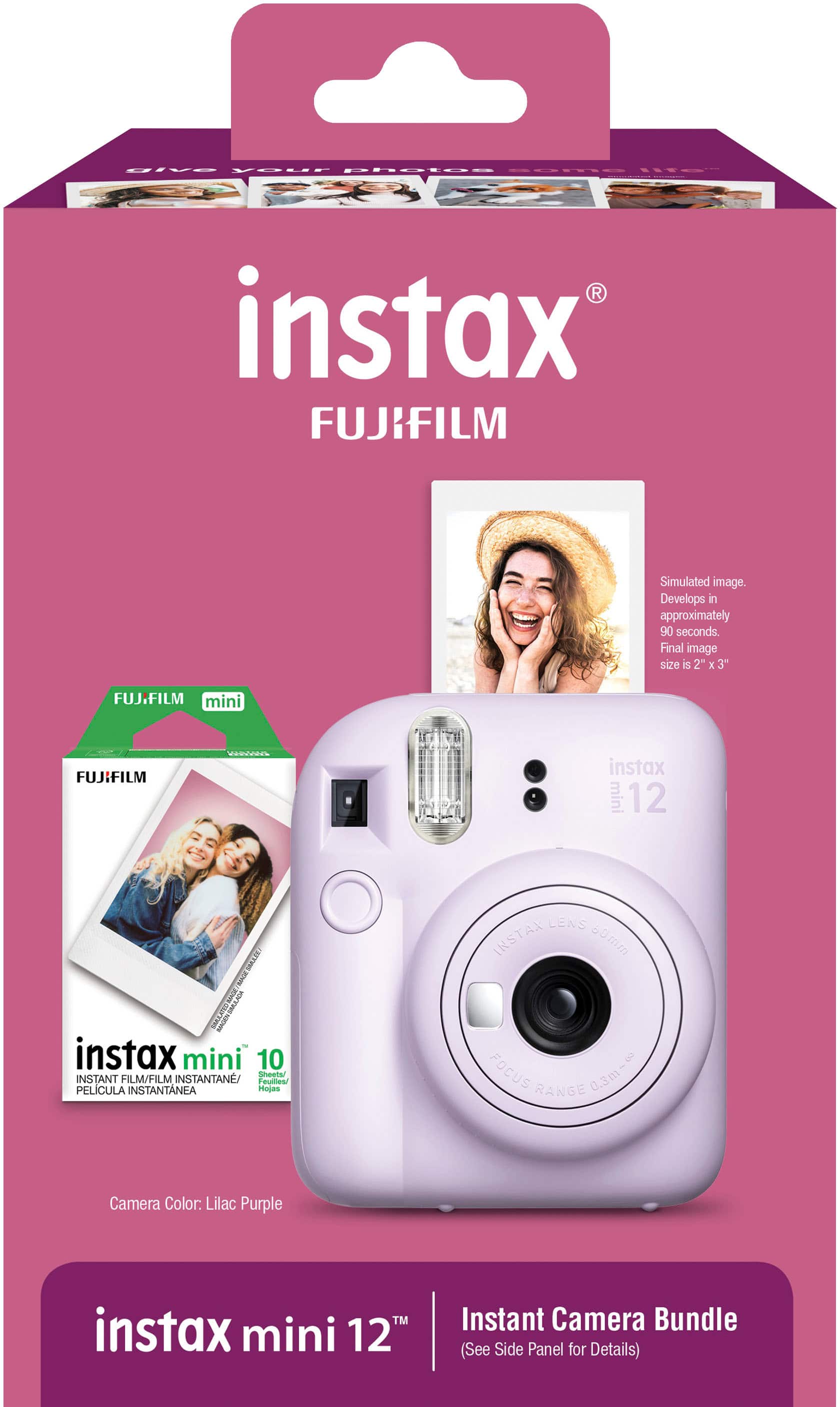 Angle. Fujifilm - INSTAX MINI 12 Holiday Bundle - Lilac Purple.