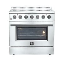 Forno Appliances - Galiano Alta Qualita 5.36 Cu. Ft. Freestanding Electric Range with True Convection Oven - Stainless Steel - Front_Zoom