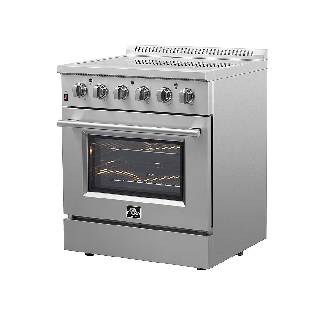 Angle. Forno Appliances - Galiano Alta Qualita 4.32 Cu. Ft. Freestanding Electric Range with True Convection Oven - Stainless Steel.