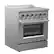 Left. Forno Appliances - Galiano Alta Qualita 4.32 Cu. Ft. Freestanding Electric Range with True Convection Oven - Stainless Steel.