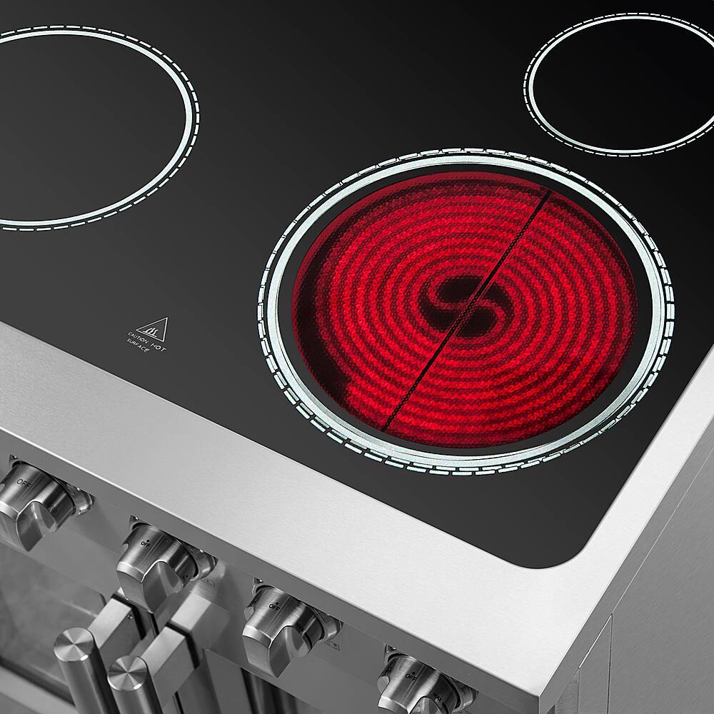 Alt View 16. Forno Appliances - Galiano Alta Qualita 4.32 Cu. Ft. Freestanding Electric Range with French Doors and True Convection Oven - Stainless Steel.