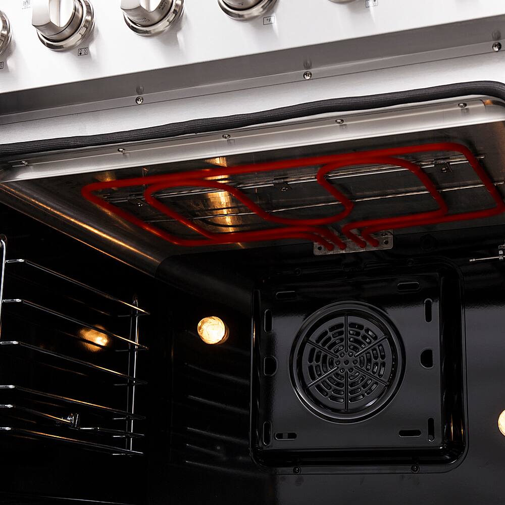 Alt View 20. Forno Appliances - Galiano Alta Qualita 4.32 Cu. Ft. Freestanding Electric Range with French Doors and True Convection Oven - Stainless Steel.