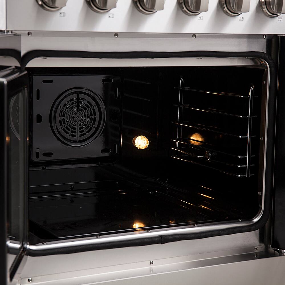 Alt View 21. Forno Appliances - Galiano Alta Qualita 4.32 Cu. Ft. Freestanding Electric Range with French Doors and True Convection Oven - Stainless Steel.