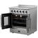 Alt View 2. Forno Appliances - Galiano Alta Qualita 4.32 Cu. Ft. Freestanding Electric Range with French Doors and True Convection Oven - Stainless Steel.