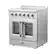 Left. Forno Appliances - Galiano Alta Qualita 4.32 Cu. Ft. Freestanding Electric Range with French Doors and True Convection Oven - Stainless Steel.