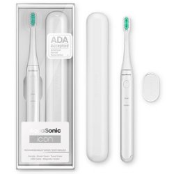 AquaSonic - Icon Rechargeable Power Toothbrush | Magnetic Holder & Slim Travel Case - white - Angle_Zoom