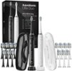 AquaSonic - Elite Duo Ultra-Whitening Toothbrush Set - White and Black