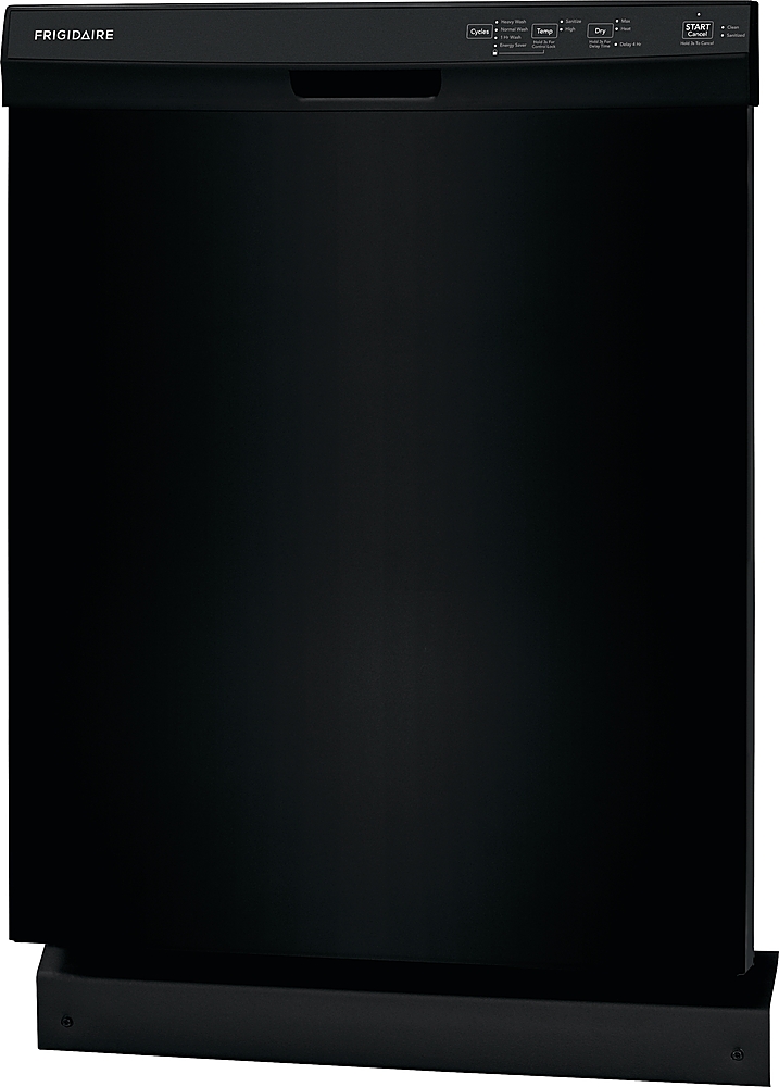 Angle View: Frigidaire - 24" Front Control Built-In Plastic Tub Dishwasher with MaxDry 54 dBA - Black