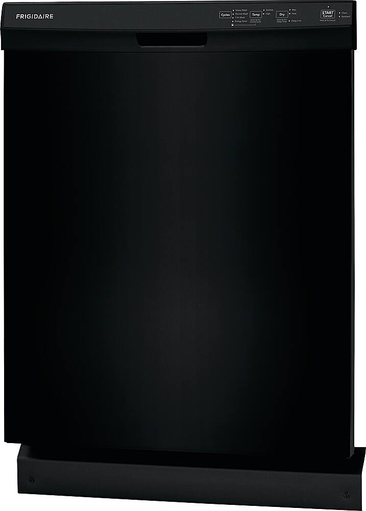 Angle. Frigidaire - 24" Front Control Built-In Plastic Tub Dishwasher with MaxDry 54 dBA - Black.