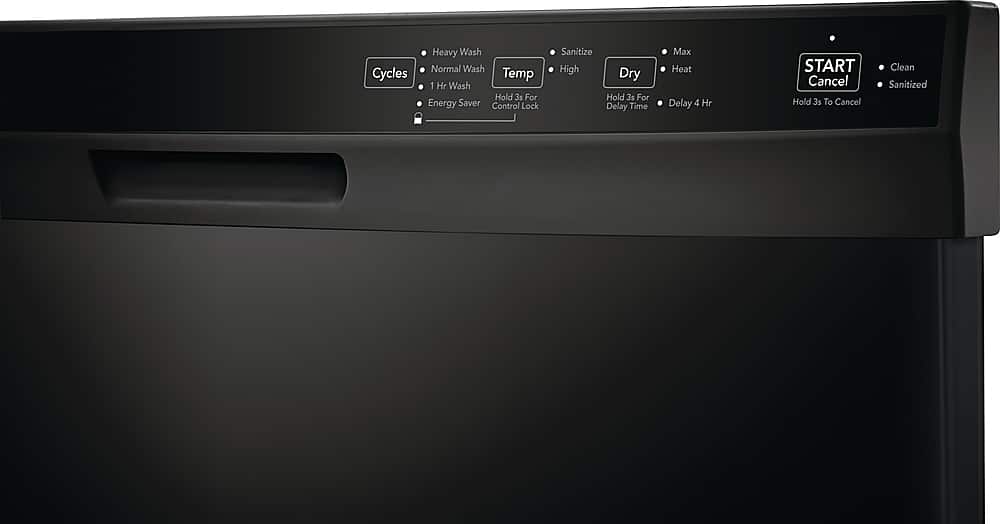 Alt View 13. Frigidaire - 24" Front Control Built-In Plastic Tub Dishwasher with MaxDry 54 dBA - Black.