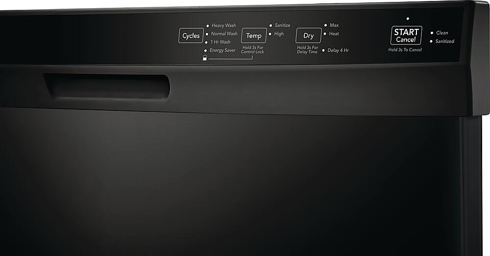 Alt View 13. Frigidaire - 24" Front Control Built-In Plastic Tub Dishwasher with MaxDry 54 dBA - Black.