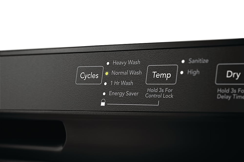 Alt View 16. Frigidaire - 24" Front Control Built-In Plastic Tub Dishwasher with MaxDry 54 dBA - Black.