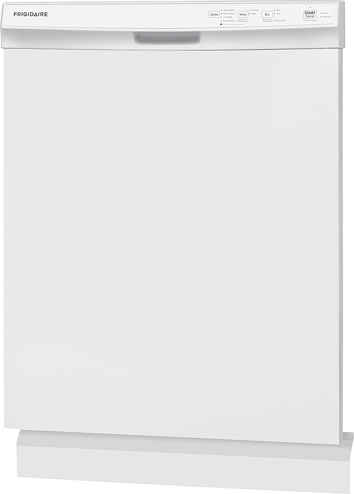 Angle View: Frigidaire - 24" Front Control Built-In Plastic Tub Dishwasher with MaxDry 54 dBA - White