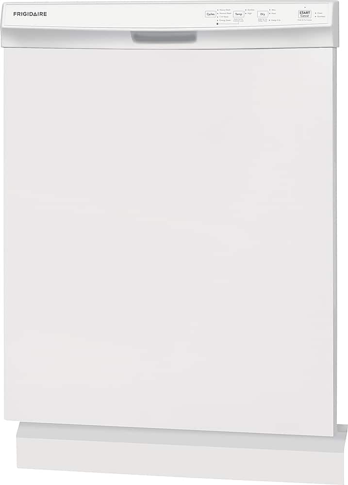 Angle. Frigidaire - 24" Front Control Built-In Plastic Tub Dishwasher with MaxDry, 54 dBA - White.