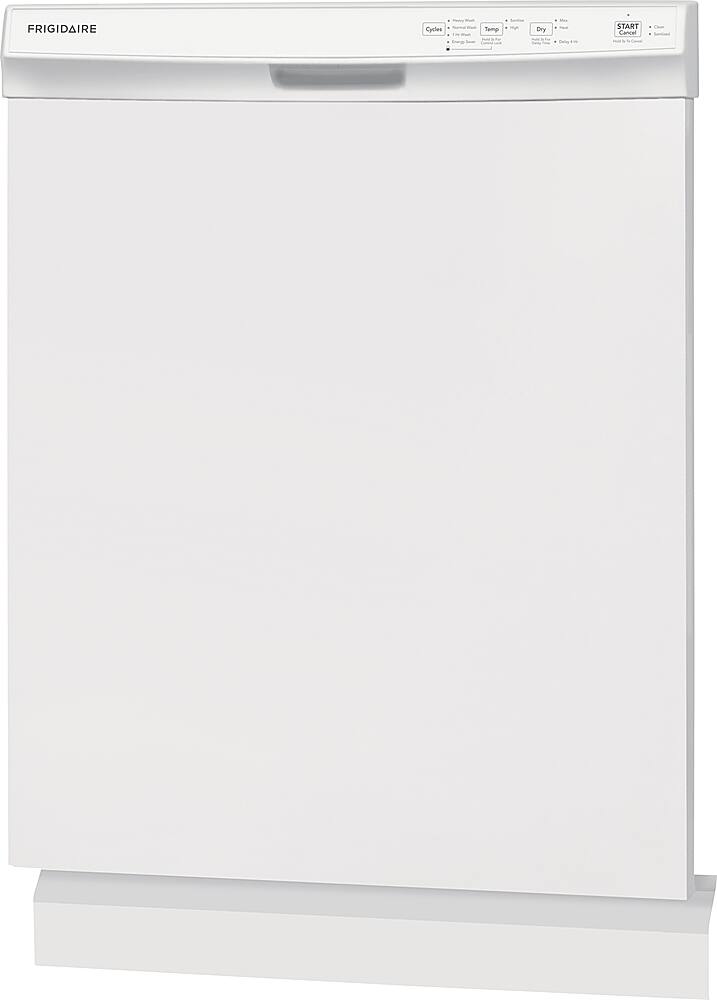 Angle. Frigidaire - 24" Front Control Built-In Plastic Tub Dishwasher with MaxDry 54 dBA - White.