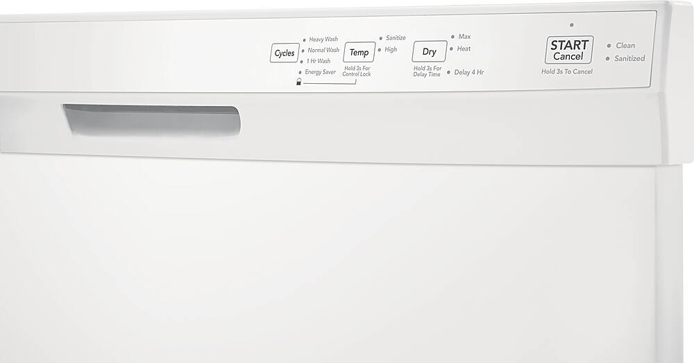 Alt View 12. Frigidaire - 24" Front Control Built-In Plastic Tub Dishwasher with MaxDry 54 dBA - White.