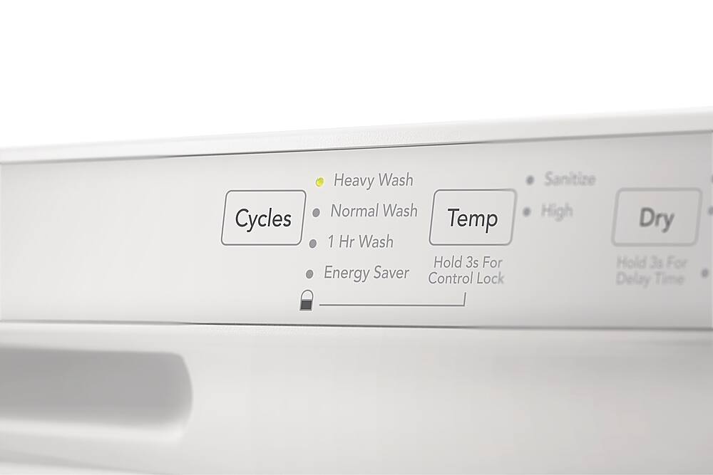 Alt View 15. Frigidaire - 24" Front Control Built-In Plastic Tub Dishwasher with MaxDry 54 dBA - White.