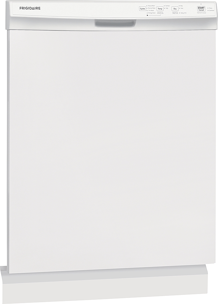 Left View: Frigidaire - 24" Front Control Built-In Plastic Tub Dishwasher with MaxDry 54 dBA - White