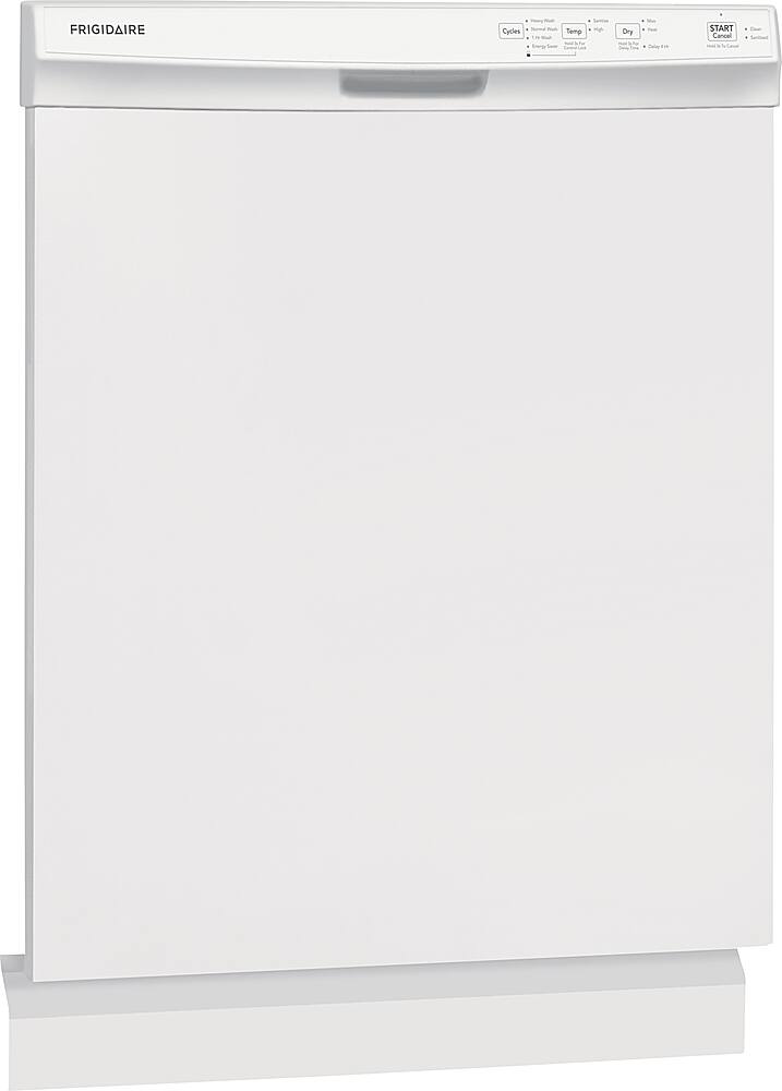 Left. Frigidaire - 24" Front Control Built-In Plastic Tub Dishwasher with MaxDry 54 dBA - White.