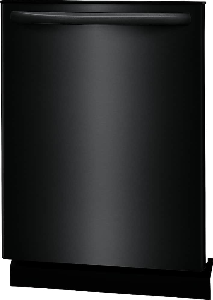 Angle. Frigidaire - 24" Top Control Built-In Plastic Tub Dishwasher with MaxDry 52 dBA - Black Stainless Steel.