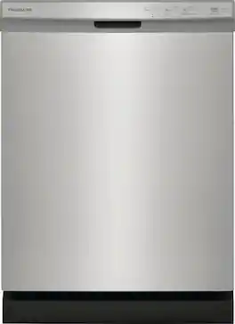 Frigidaire - 24" Front Control Built-In Plastic Tub Dishwasher with DishSense Sensor Technology, 54 dBA - Stainless Steel