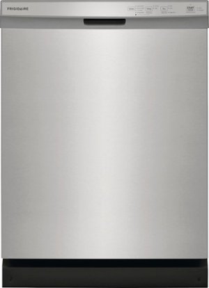 Frigidaire - 24" Front Control Built-In Plastic Tub Dishwasher with MaxDry 54 dBA - Stainless Steel