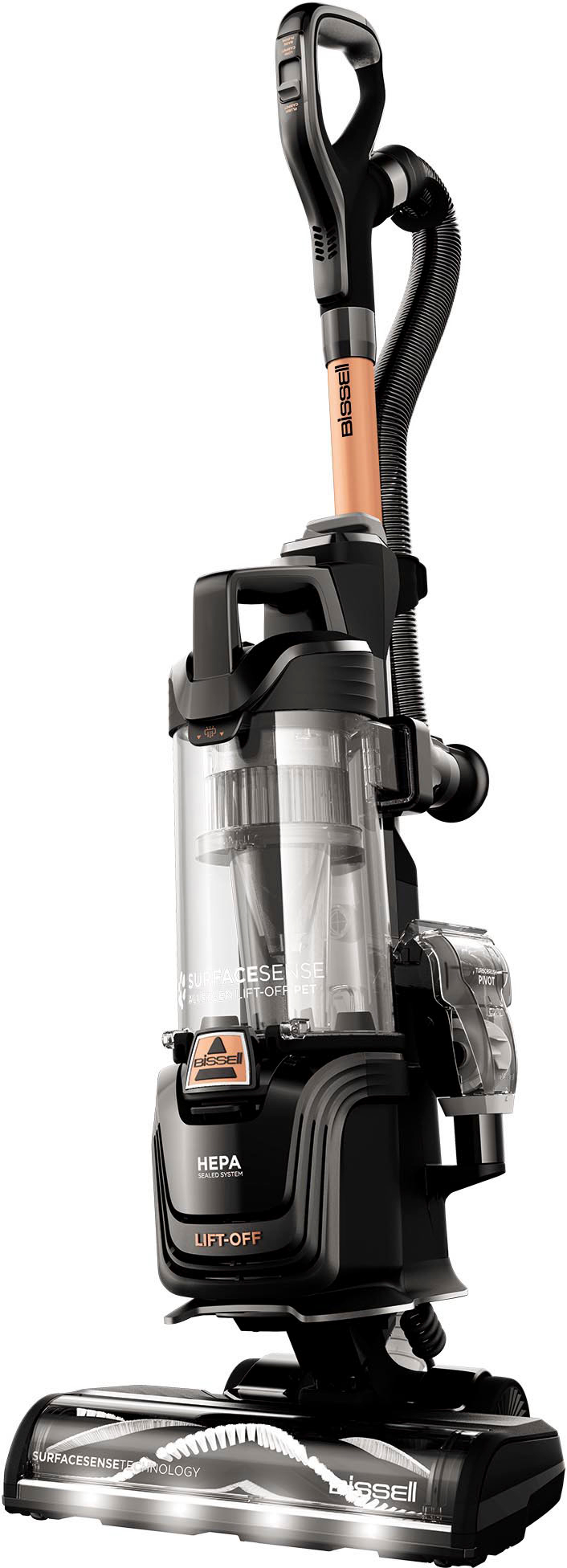 Angle View: BISSELL - SurfaceSense Allergen Pet Lift-Off Upright Vacuum - Black