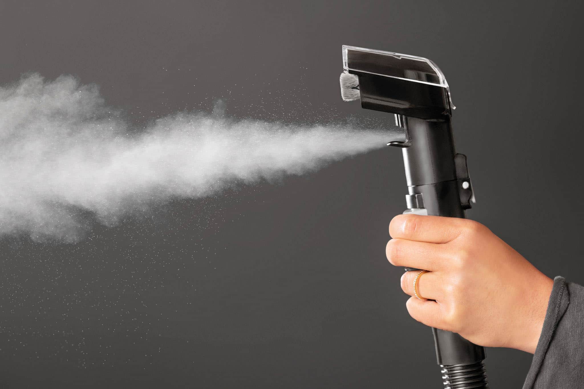 Alt View 14. BISSELL - Little Green HydroSteam Pet Corded Portable Deep Cleaner - Titanium with Copper Harbor accents.