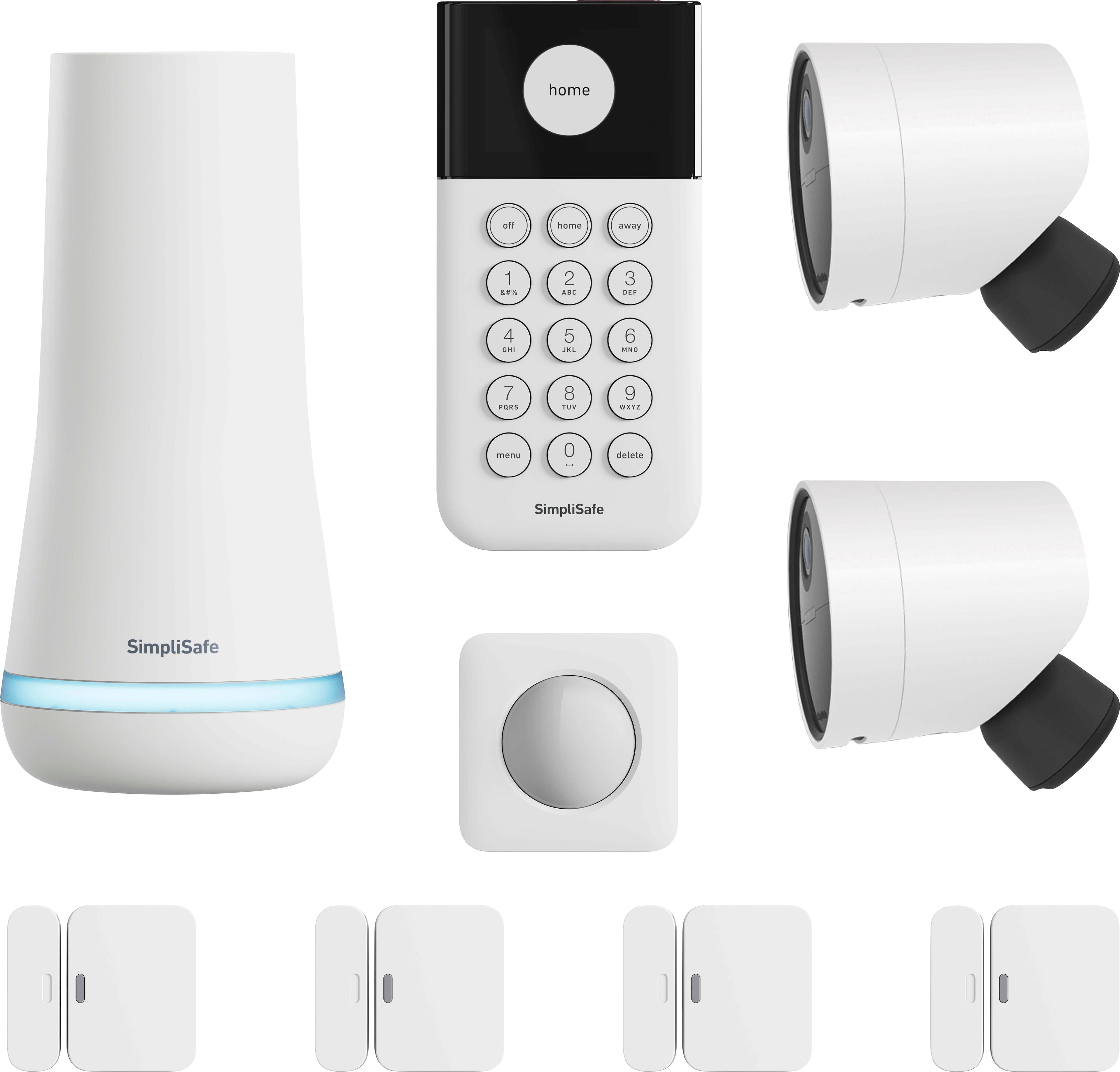 Front. SimpliSafe - 2 Camera Outdoor Wireless Security System with 5 Sensors - White.