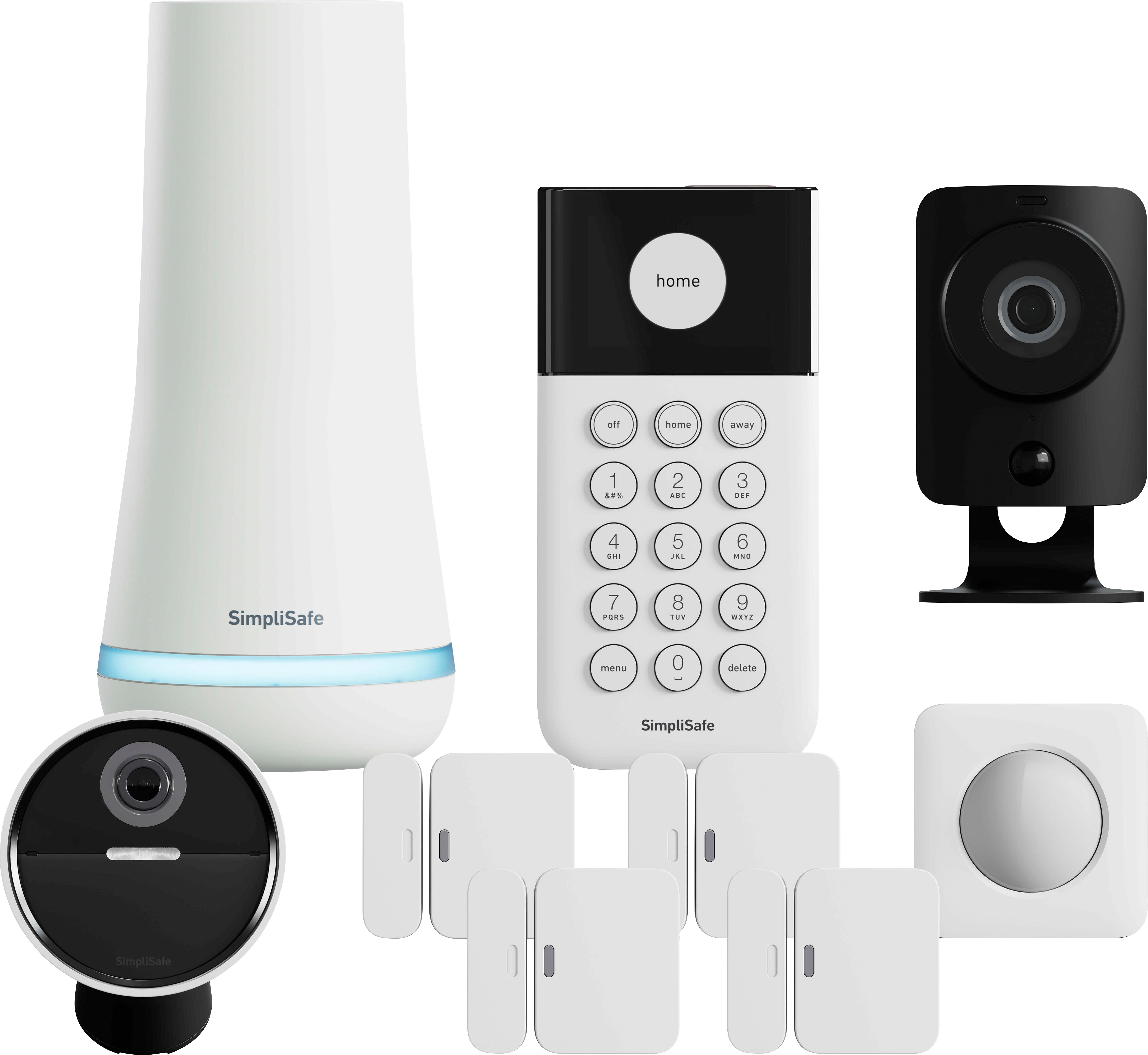 Angle View: SimpliSafe - Whole Home Security System 9-piece - White