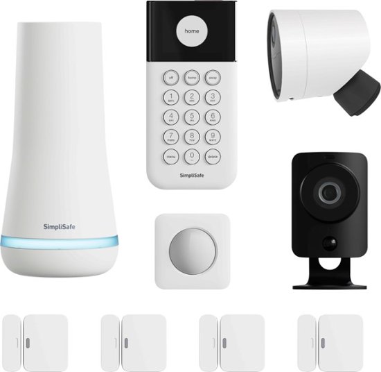 Front. SimpliSafe - Whole Home Security System 9-piece - White.