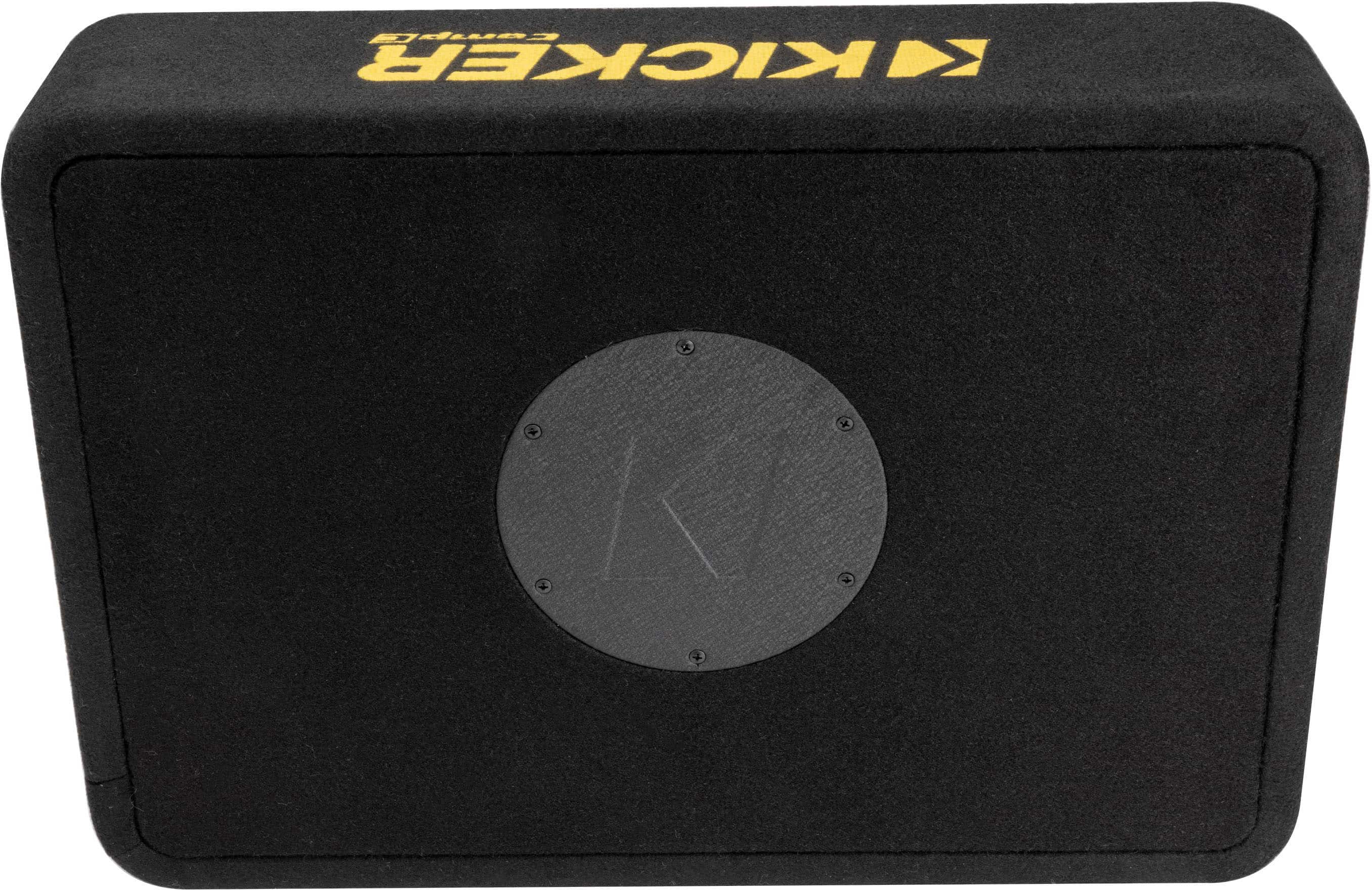Angle. KICKER - CompC 10" Single-Voice-Coil 4-Ohm Loaded Subwoofer Enclosure - Black.