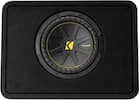 Front. KICKER - CompC 10" Single-Voice-Coil 4-Ohm Loaded Subwoofer Enclosure - Black.