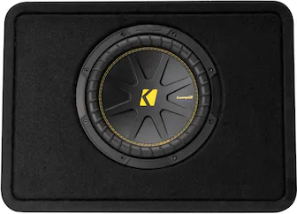 Front. KICKER - CompC 10" Single-Voice-Coil 4-Ohm Loaded Subwoofer Enclosure - Black.