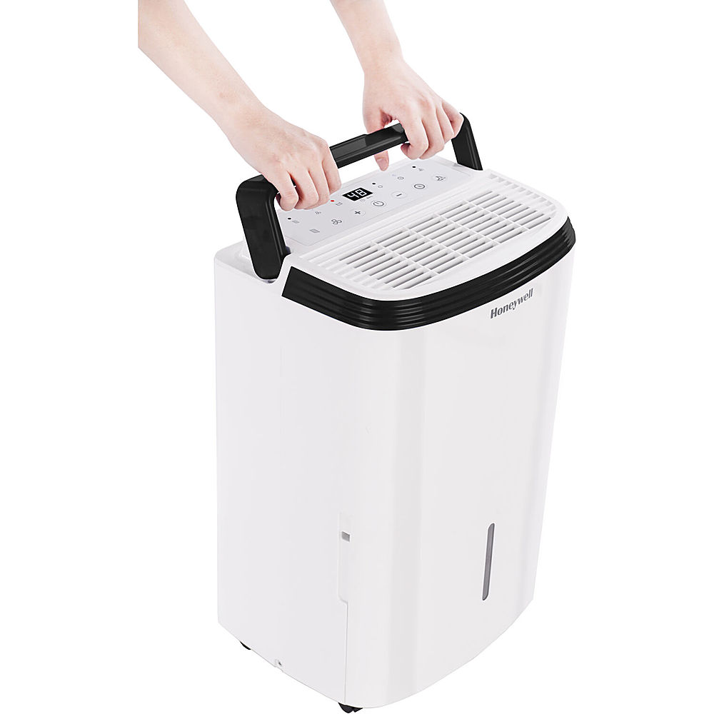 Left View: Emerson Quiet Kool - 50 Pint Dehumidifier with Pump - White