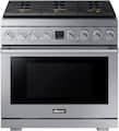 Dacor - 36 in. Wide 6 Burner Transitional 6.3 Cu. Ft. Freestanding Dual Fuel Four-Part Pure Convection Pro-Range with GreenClean - Silver Stainless Steel