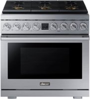Dacor - Transitional 6.3 Cu. Ft. Freestanding Dual Fuel Four-Part Pure Convection Pro-Range with GreenClean and Steam Assist - Silver Stainless Steel - Front_Zoom