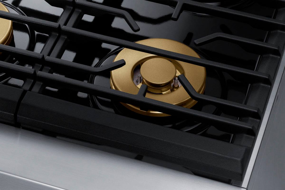 Alt View 13. Dacor - Transitional 6.3 Cu. Ft. Freestanding Dual Fuel Four-Part Pure Convection Pro-Range with GreenClean and Steam Assist - Silver Stainless Steel.