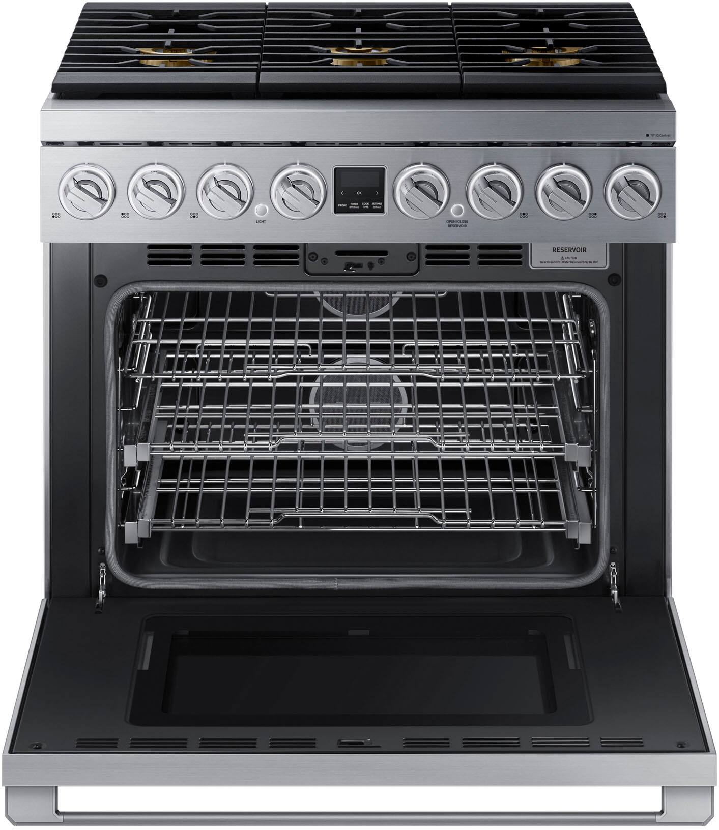 Alt View 1. Dacor - Transitional 6.3 Cu. Ft. Freestanding Dual Fuel Four-Part Pure Convection Pro-Range with GreenClean and Steam Assist - Silver Stainless Steel.