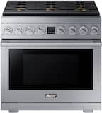 Dacor - 36 in. Wide 6 Burner Transitional 5.9 Cu. Ft. Freestanding Gas Three-Part Pure Convection Pro-Range with Self Clean - Silver Stainless Steel