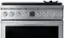 Alt View 2. Dacor - Transitional 5.9 Cu. Ft. Freestanding Gas Three-Part Pure Convection Pro-Range with Self Clean and SimmerSear Burners - Silver Stainless Steel.