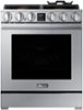 Dacor - Transitional 6.3 Cu. Ft. Freestanding Dual Fuel Four-Part Pure Convection Pro-Range with Self Clean and Air Sous Vide - Silver Stainless Steel